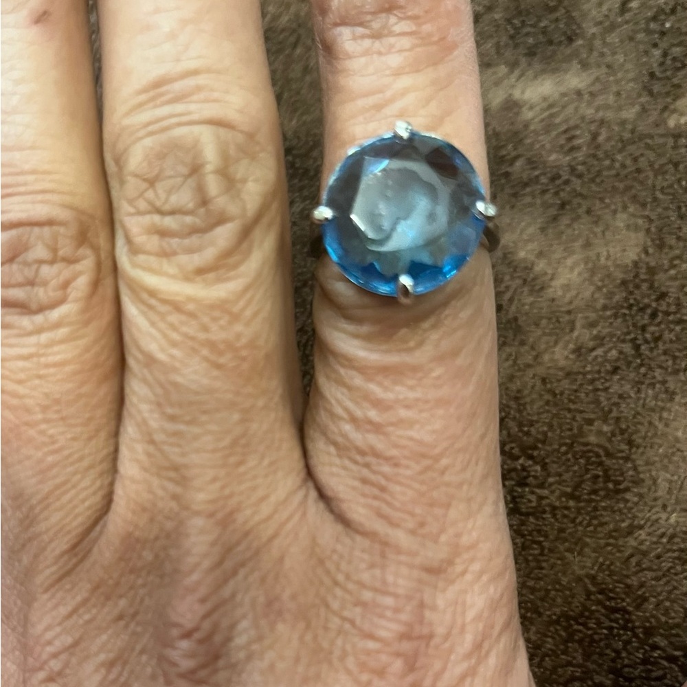 Big Beautiful Blue Silver Ring